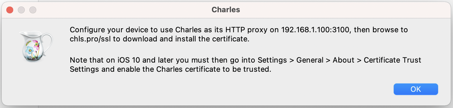 Charles Certificate settings