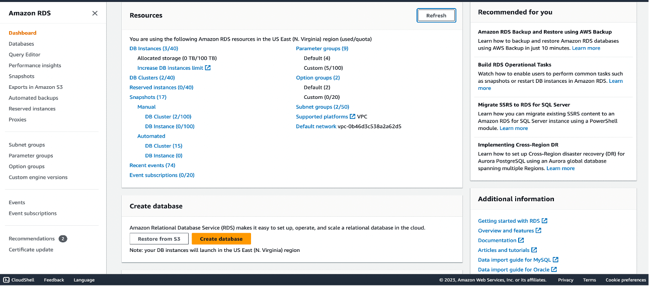 Relational Database Service (RDS)